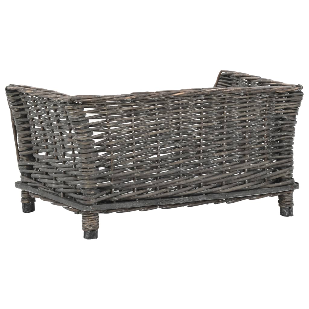 Hondenmand met kussen 50x33x30 cm natuurlijk wilgen grijs 50 x 33 x 30 cm Grijs