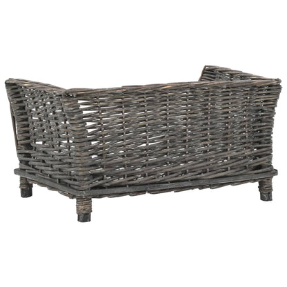 Hondenmand met kussen 50x33x30 cm natuurlijk wilgen grijs 50 x 33 x 30 cm Grijs