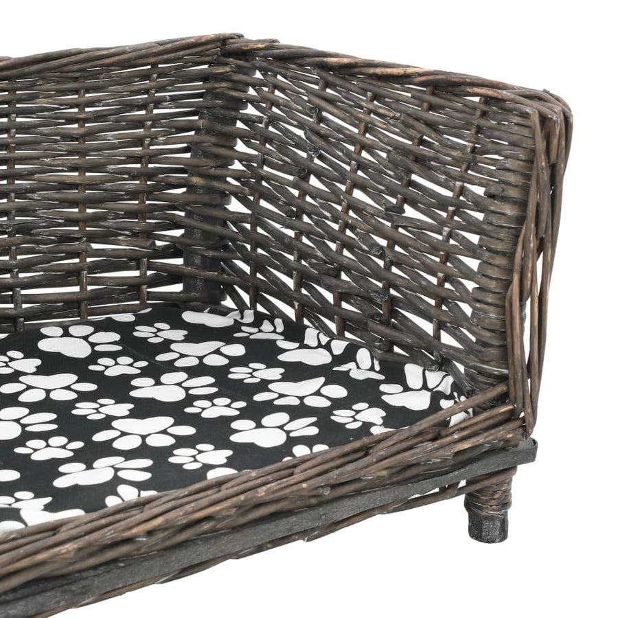 Hondenmand met kussen 50x33x30 cm natuurlijk wilgen grijs 50 x 33 x 30 cm Grijs