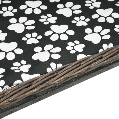 Hondenmand met kussen 50x33x30 cm natuurlijk wilgen grijs 50 x 33 x 30 cm Grijs