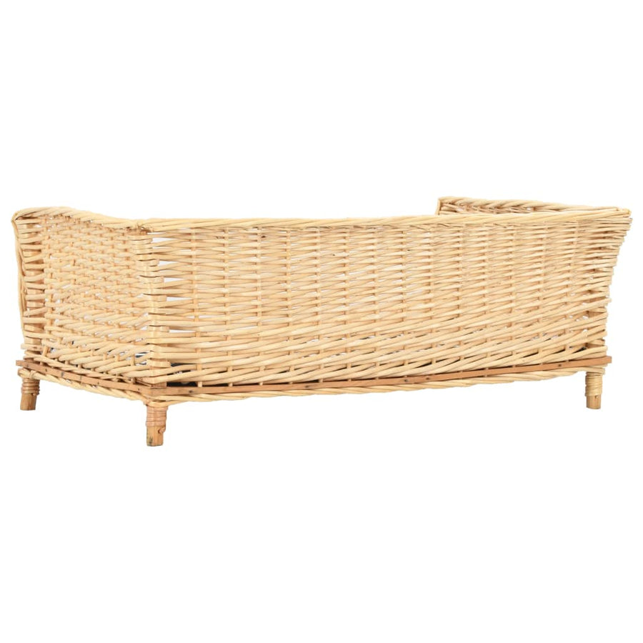 Hondenmand Met Kussen Natuurlijk Wilgen 90 x 54 x 35 cm Naturel