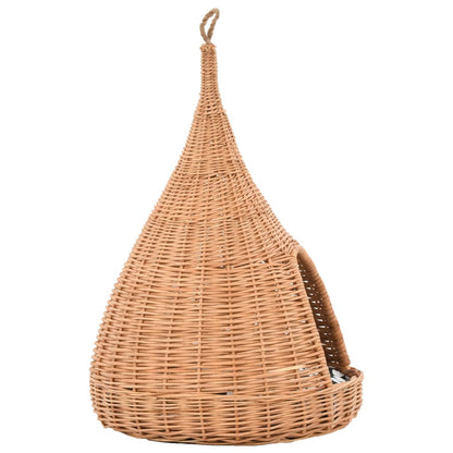 Kattenhuis Met Kussen Tipi 40X60 Cm Natuurlijk Wilgen Naturel