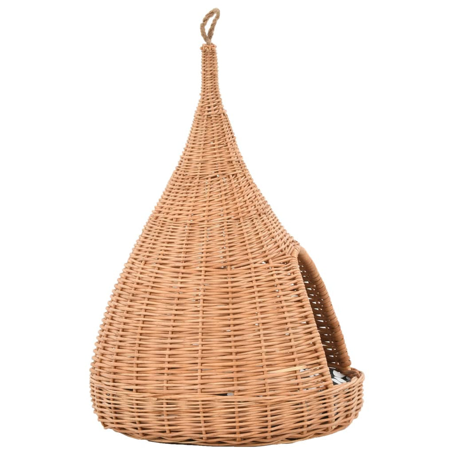 Kattenhuis Met Kussen Tipi 40X60 Cm Natuurlijk Wilgen Naturel