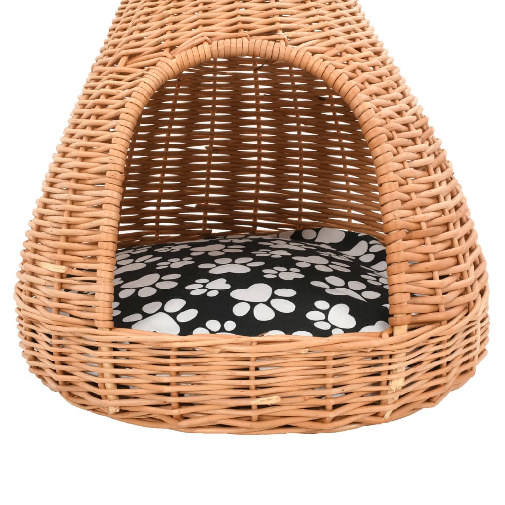 Kattenhuis Met Kussen Tipi 40X60 Cm Natuurlijk Wilgen Naturel