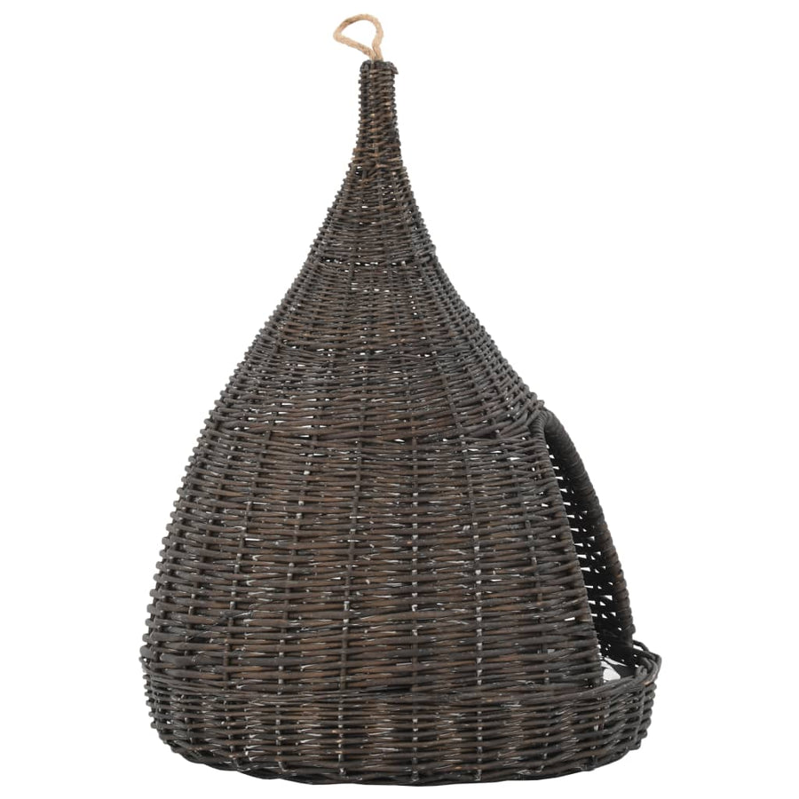 Kattenhuis Met Kussen Tipi 40X60 Cm Natuurlijk Wilgen Grijs