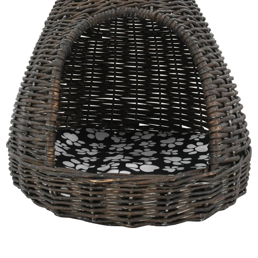 Kattenhuis Met Kussen Tipi 40X60 Cm Natuurlijk Wilgen Grijs