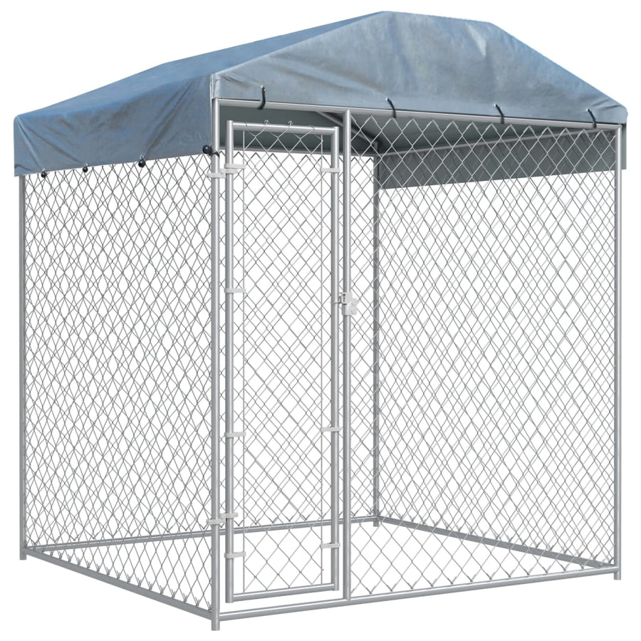 Hondenkennel voor buiten met dak 193x193x225 cm 193 x 193 x 225 cm Ja
