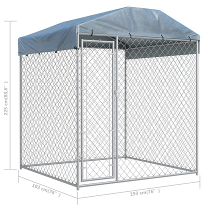 Hondenkennel voor buiten met dak 193x193x225 cm 193 x 193 x 225 cm Ja