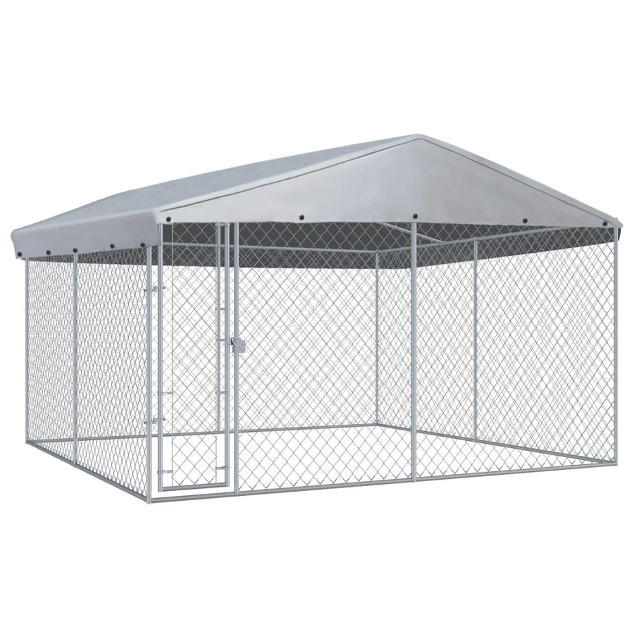 Hondenkennel voor buiten met dak 382x382x225 cm 382 x 382 x 225 cm Ja