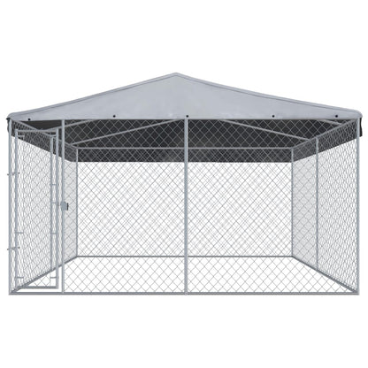 Hondenkennel voor buiten met dak 382x382x225 cm 382 x 382 x 225 cm Ja