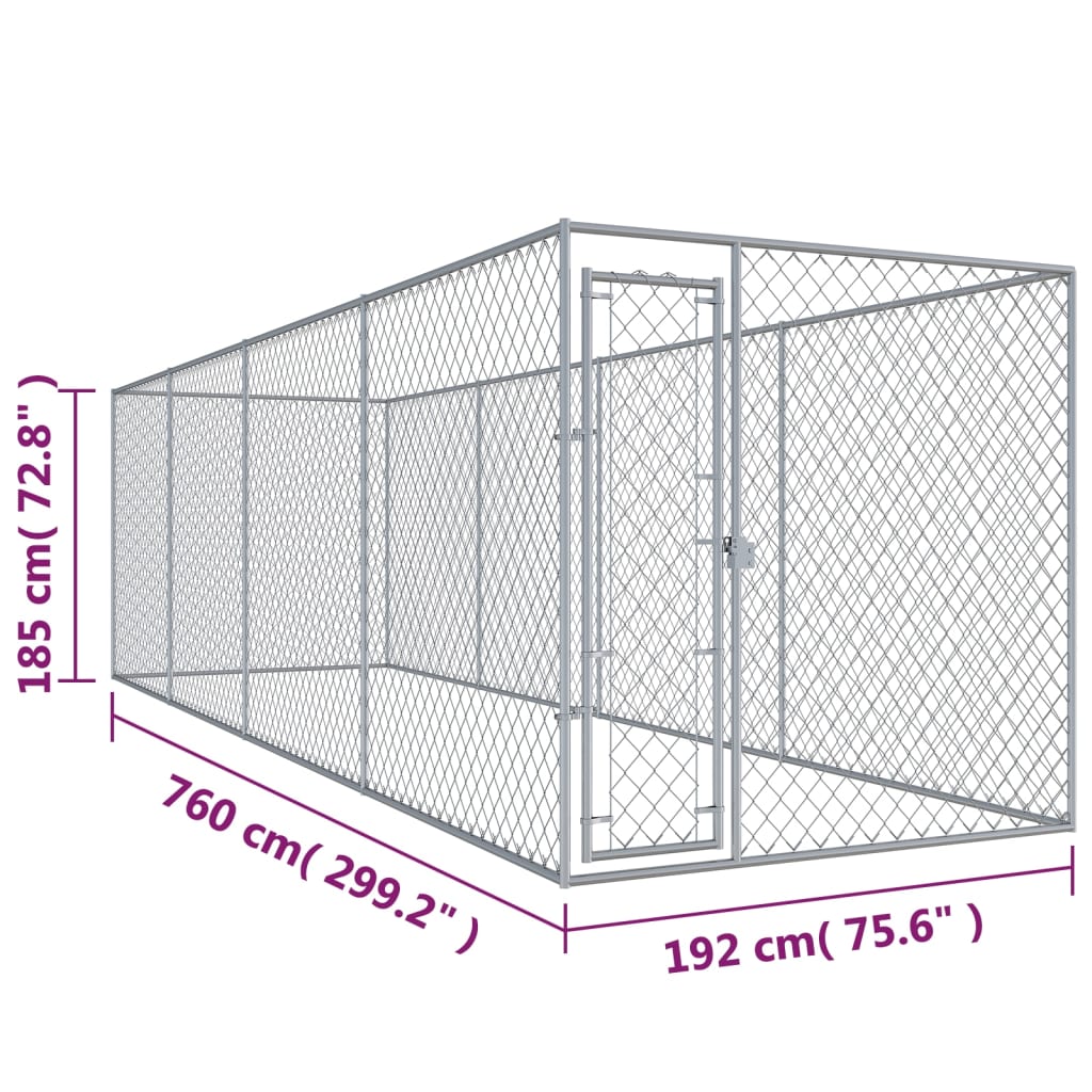 Hondenkennel voor buiten 760x192x185 m 760 x 192 x 185 cm Nee
