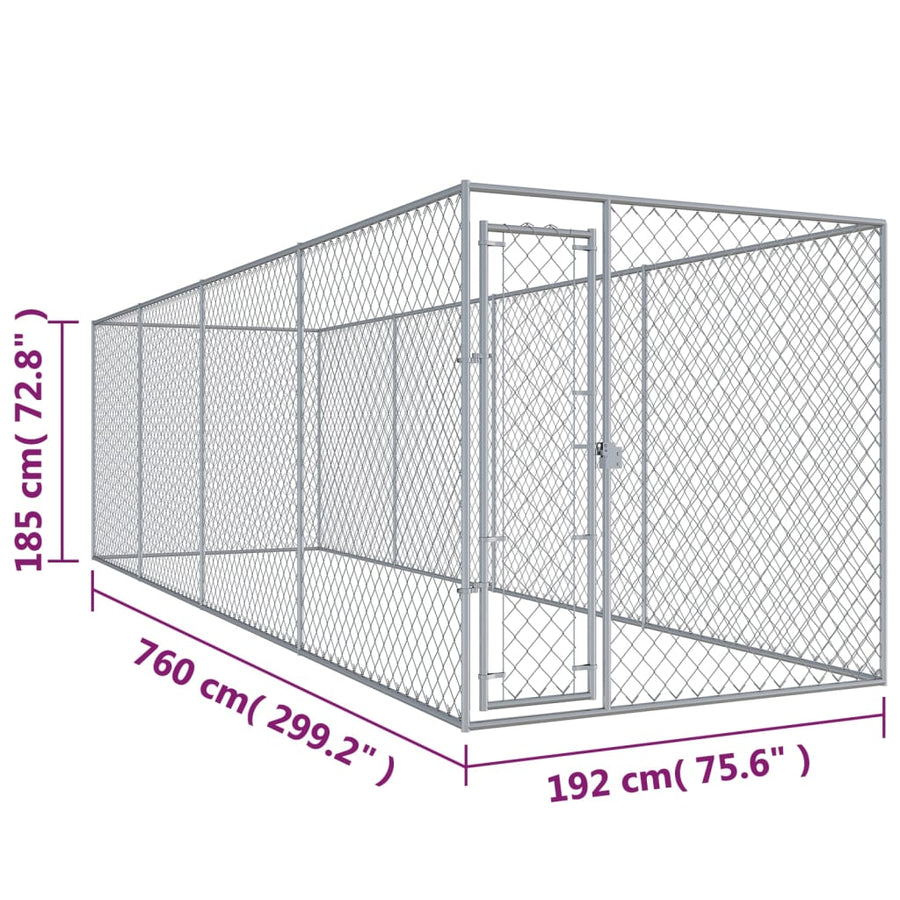 Hondenkennel voor buiten 760x192x185 m 760 x 192 x 185 cm Nee
