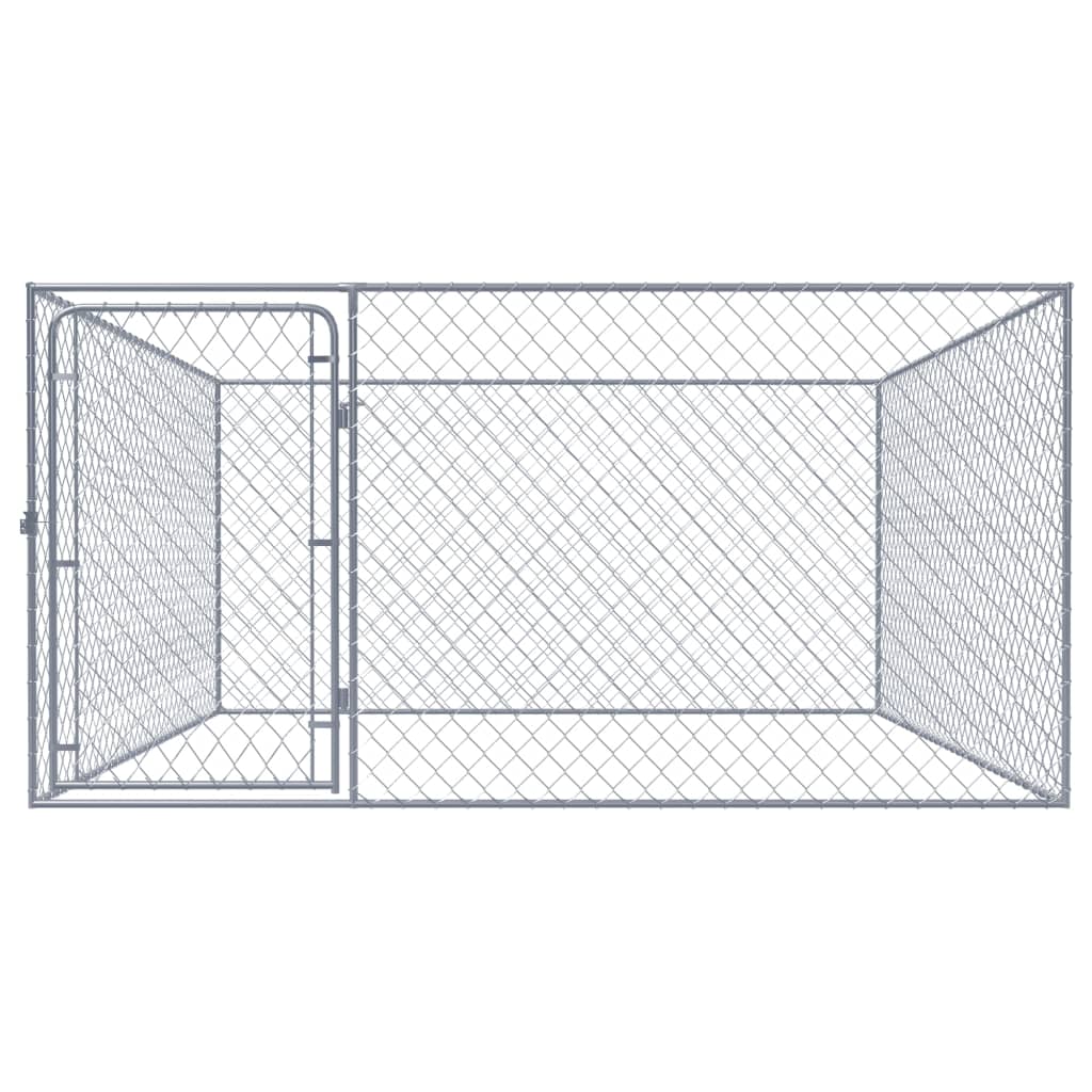 Hondenkennel Voor Buiten Gegalvaniseerd Staal 2 x 2 x 1 m