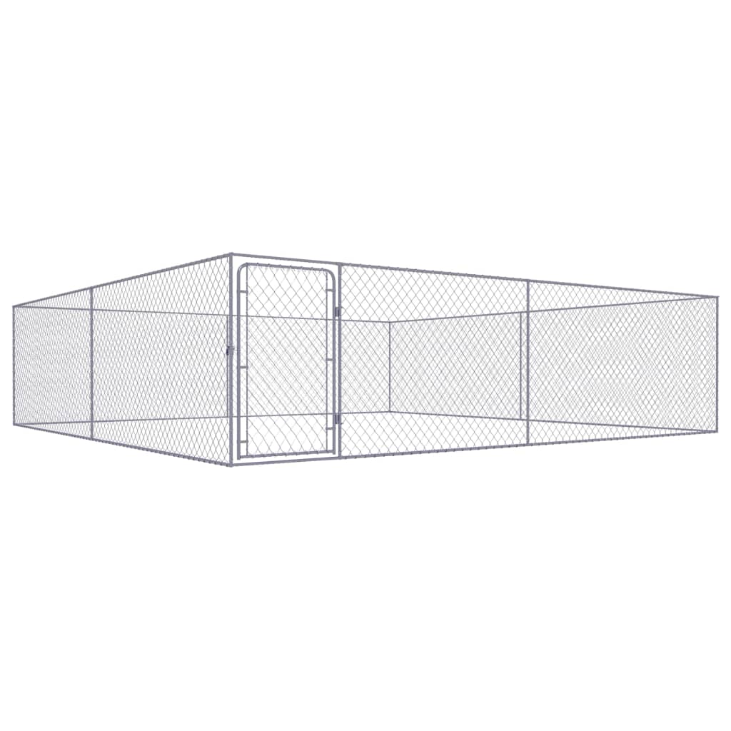 Hondenkennel voor buiten 4x4x1 m gegalvaniseerd staal 4 x 4 x 1 m