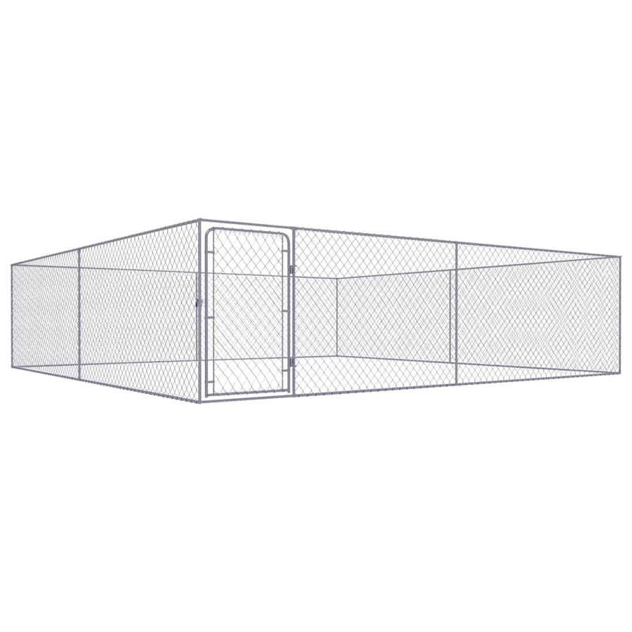 Hondenkennel voor buiten 4x4x1 m gegalvaniseerd staal 4 x 4 x 1 m