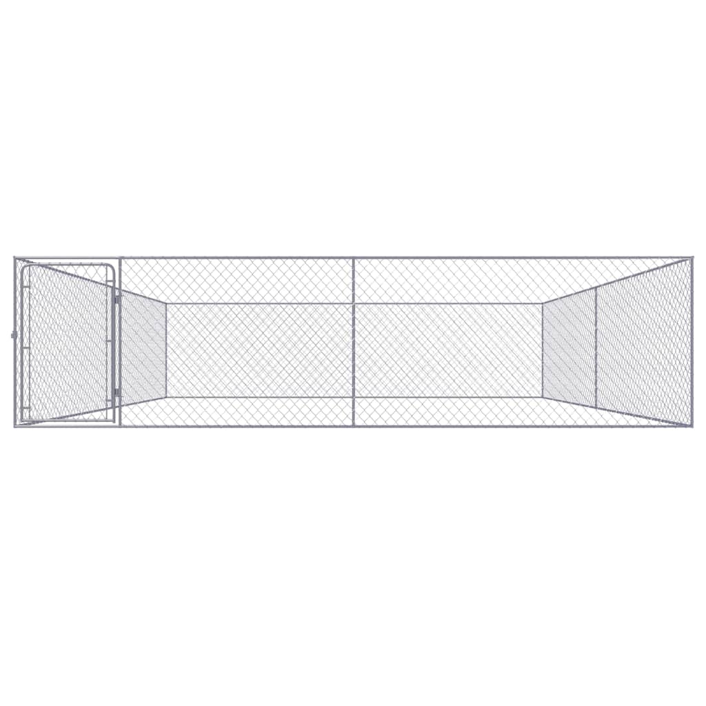 Hondenkennel voor buiten 4x4x1 m gegalvaniseerd staal 4 x 4 x 1 m