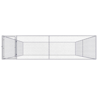 Hondenkennel voor buiten 4x4x1 m gegalvaniseerd staal 4 x 4 x 1 m