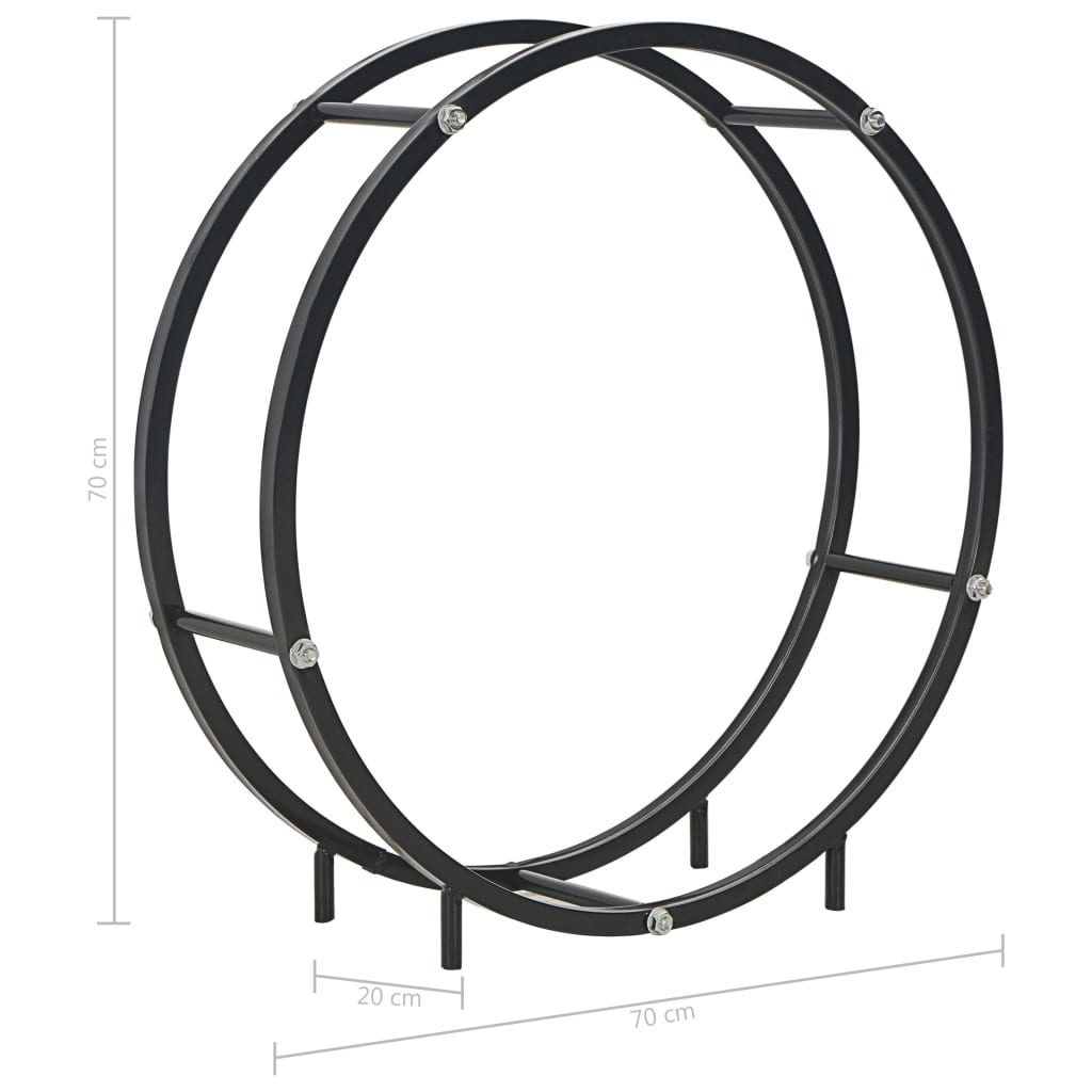 Haardhoutrek Staal Zwart 70 x 20 x 70 cm
