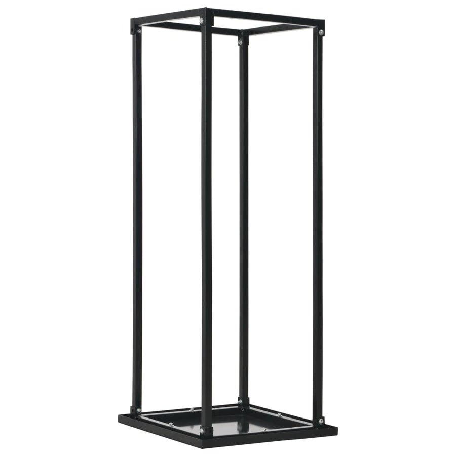 Haardhoutrek Met Basis Staal Zwart 37 x 37 x 113 cm