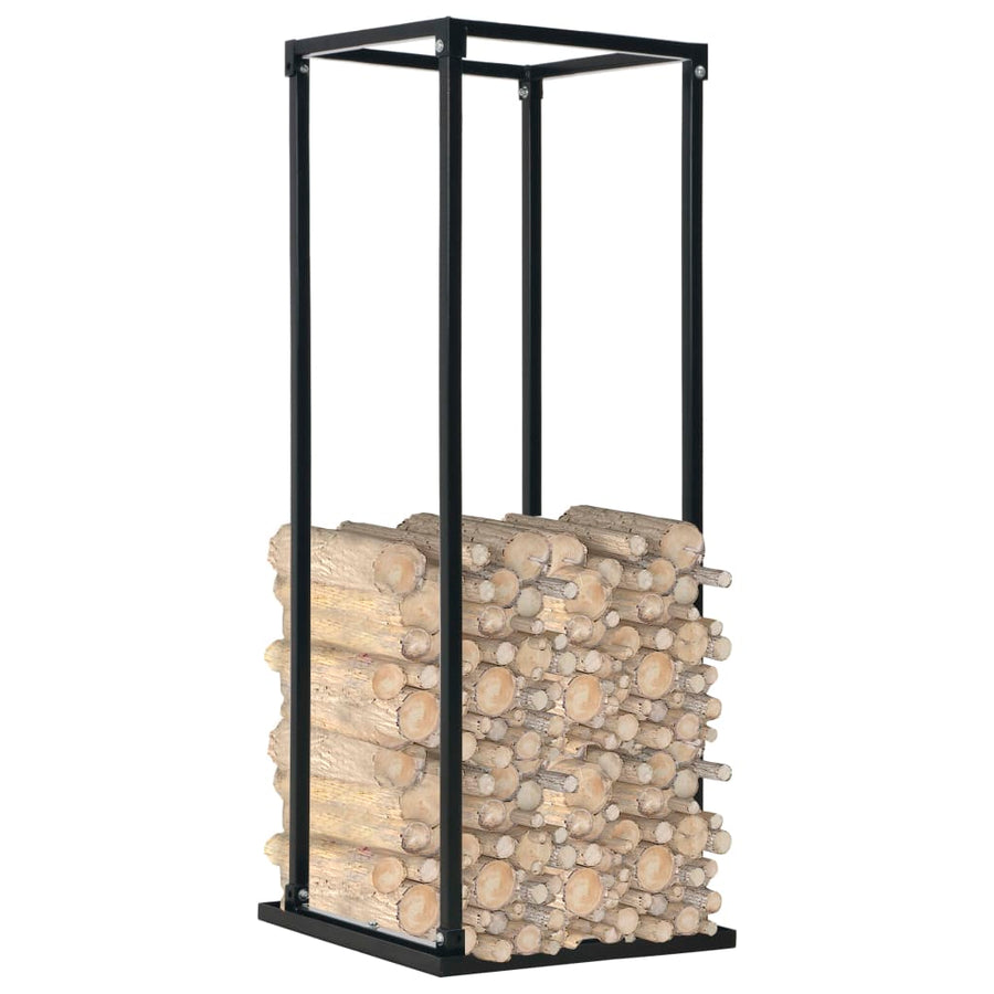 Haardhoutrek Met Basis Staal Zwart 37 x 37 x 113 cm