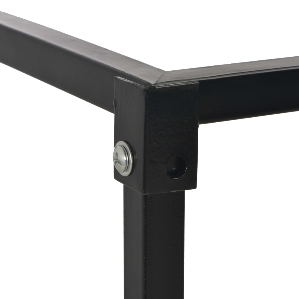 Haardhoutrek Met Basis Staal Zwart 37 x 37 x 113 cm