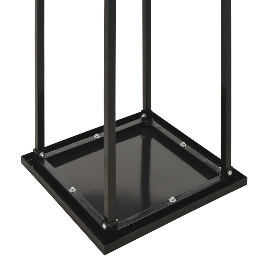 Haardhoutrek Met Basis Staal Zwart 37 x 37 x 113 cm