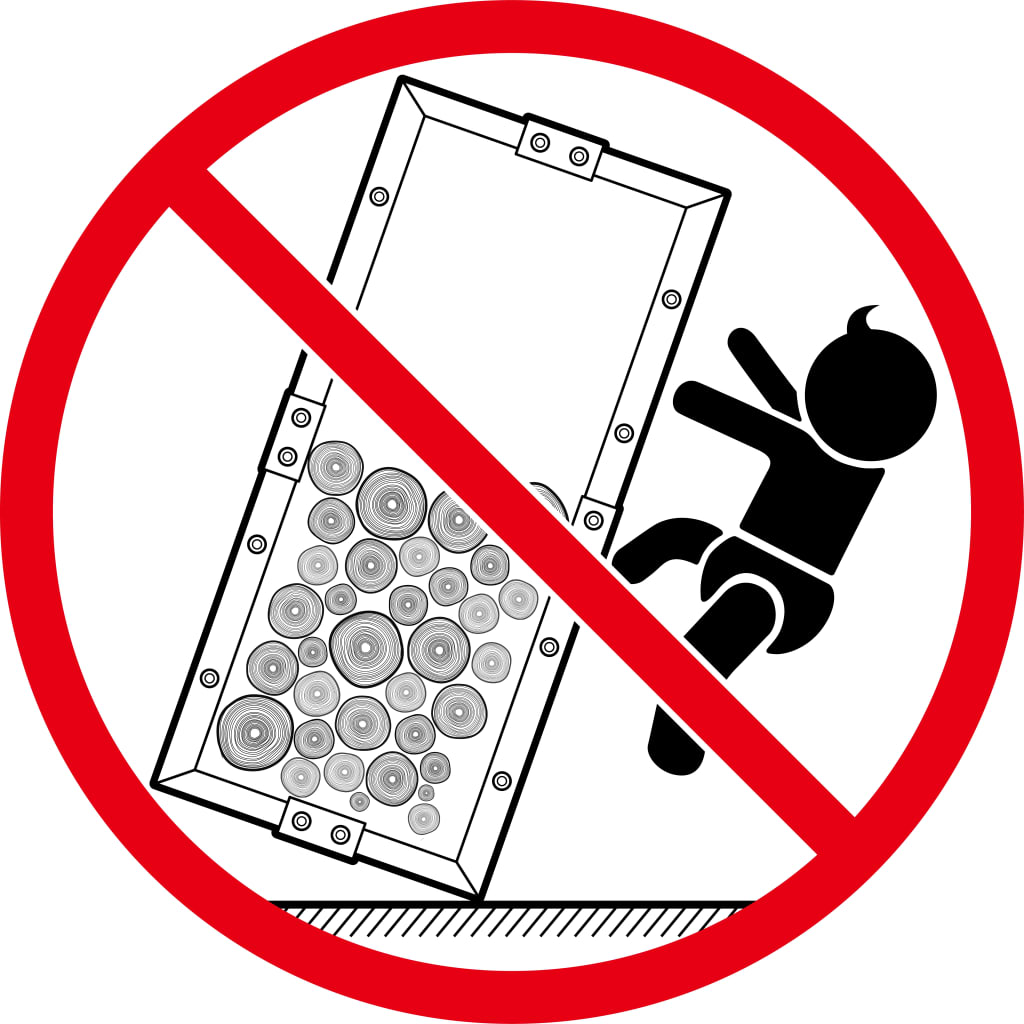 Haardhoutrek Met Basis Staal Zwart 37 x 37 x 113 cm