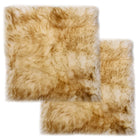 Seat cushions 2 pcs 40x40 cm real sheepskin mixed brown