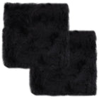 Chair cushions 2 pcs 40x40 cm real sheepskin dark grey