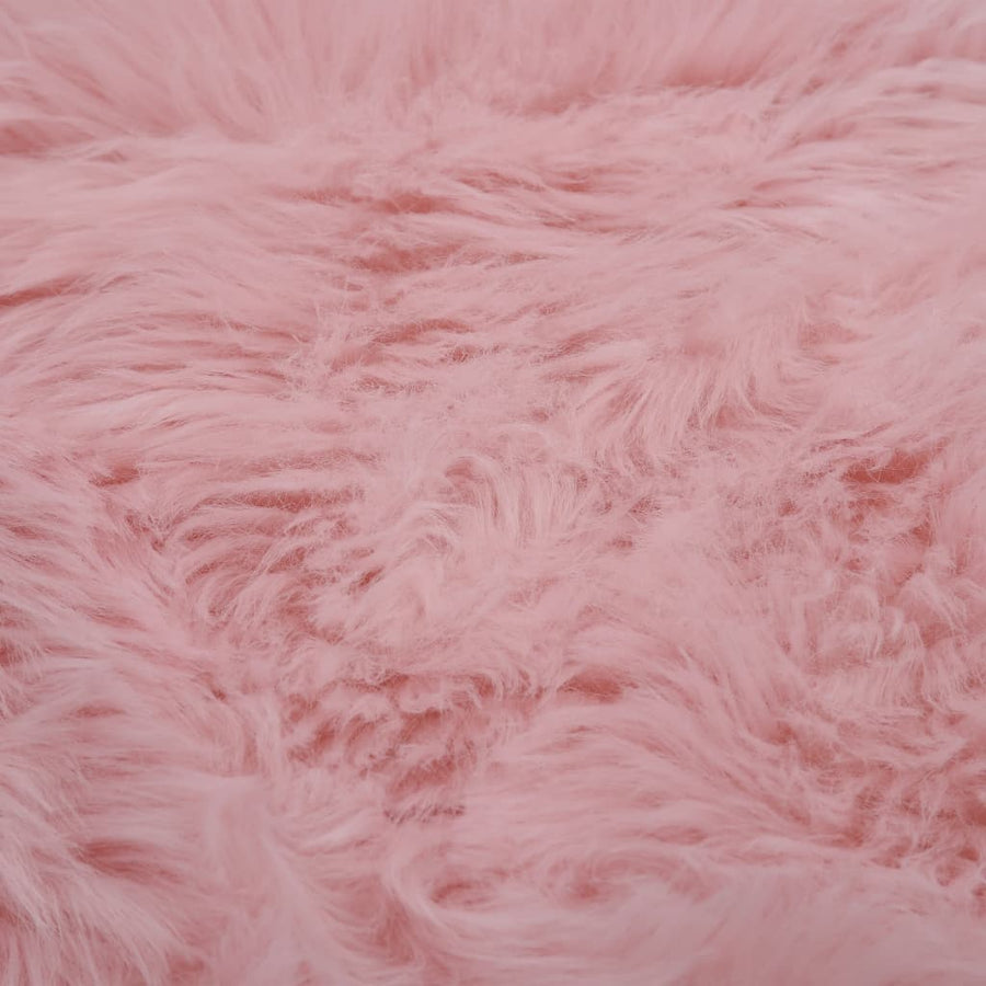 Vloerkleed 60X90 Cm Kunstschapenvacht Roze