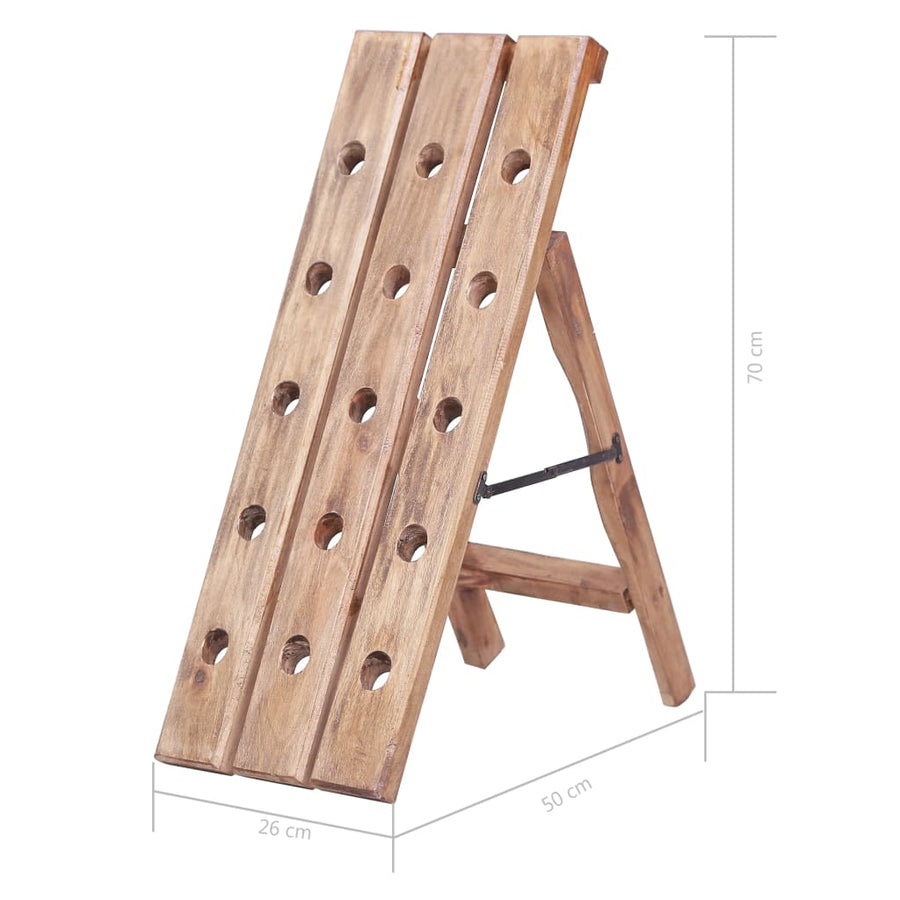 Wijnrek Voor 15 Flessen 26X50X70 Cm Massief Mahoniehout