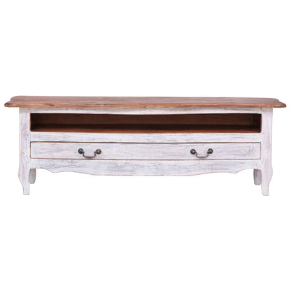 Tv-Meubel 120X30X40 Cm Massief Gerecycled Hout Wit