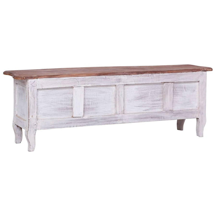 Tv-Meubel 120X30X40 Cm Massief Gerecycled Hout Wit