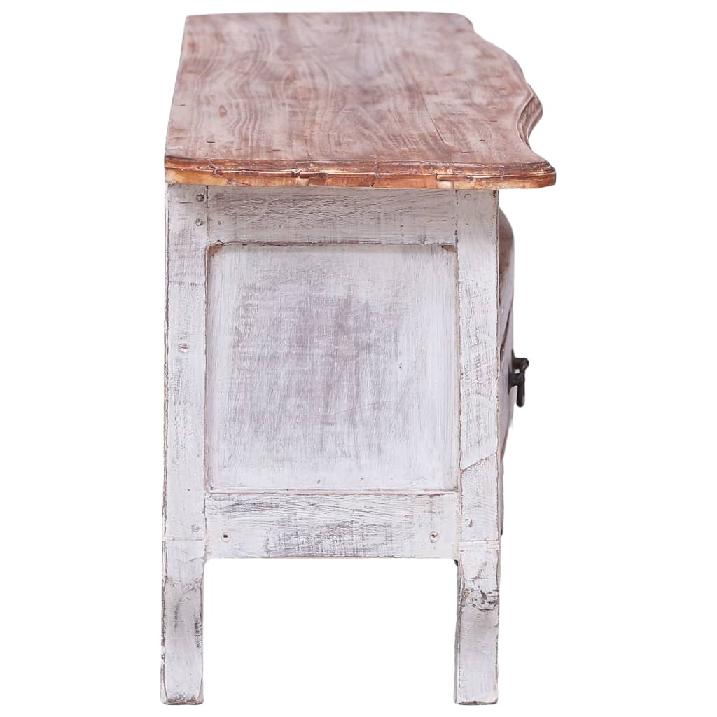 Tv-Meubel 120X30X40 Cm Massief Gerecycled Hout Wit