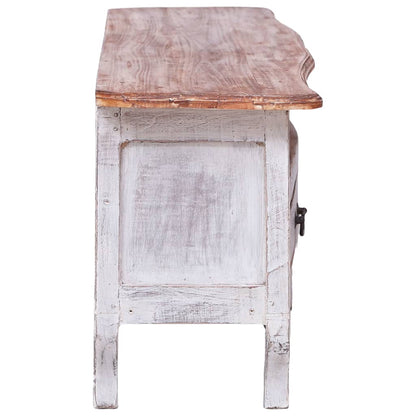 Tv-Meubel 120X30X40 Cm Massief Gerecycled Hout Wit
