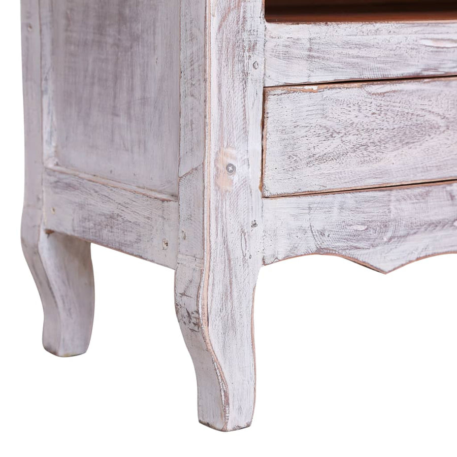 Tv-Meubel 120X30X40 Cm Massief Gerecycled Hout Wit