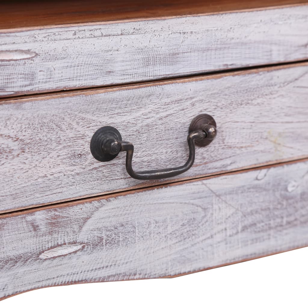 Tv-Meubel 120X30X40 Cm Massief Gerecycled Hout Wit