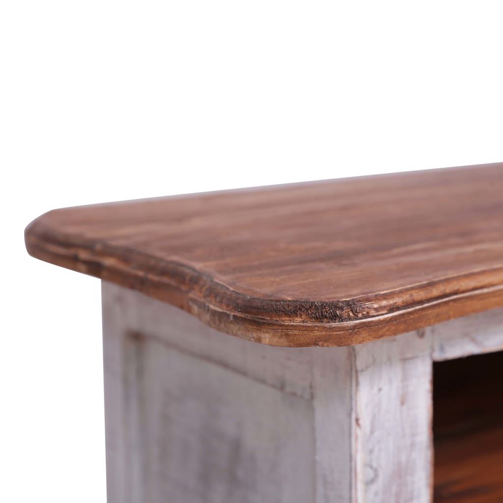 Tv-Meubel 120X30X40 Cm Massief Gerecycled Hout Wit