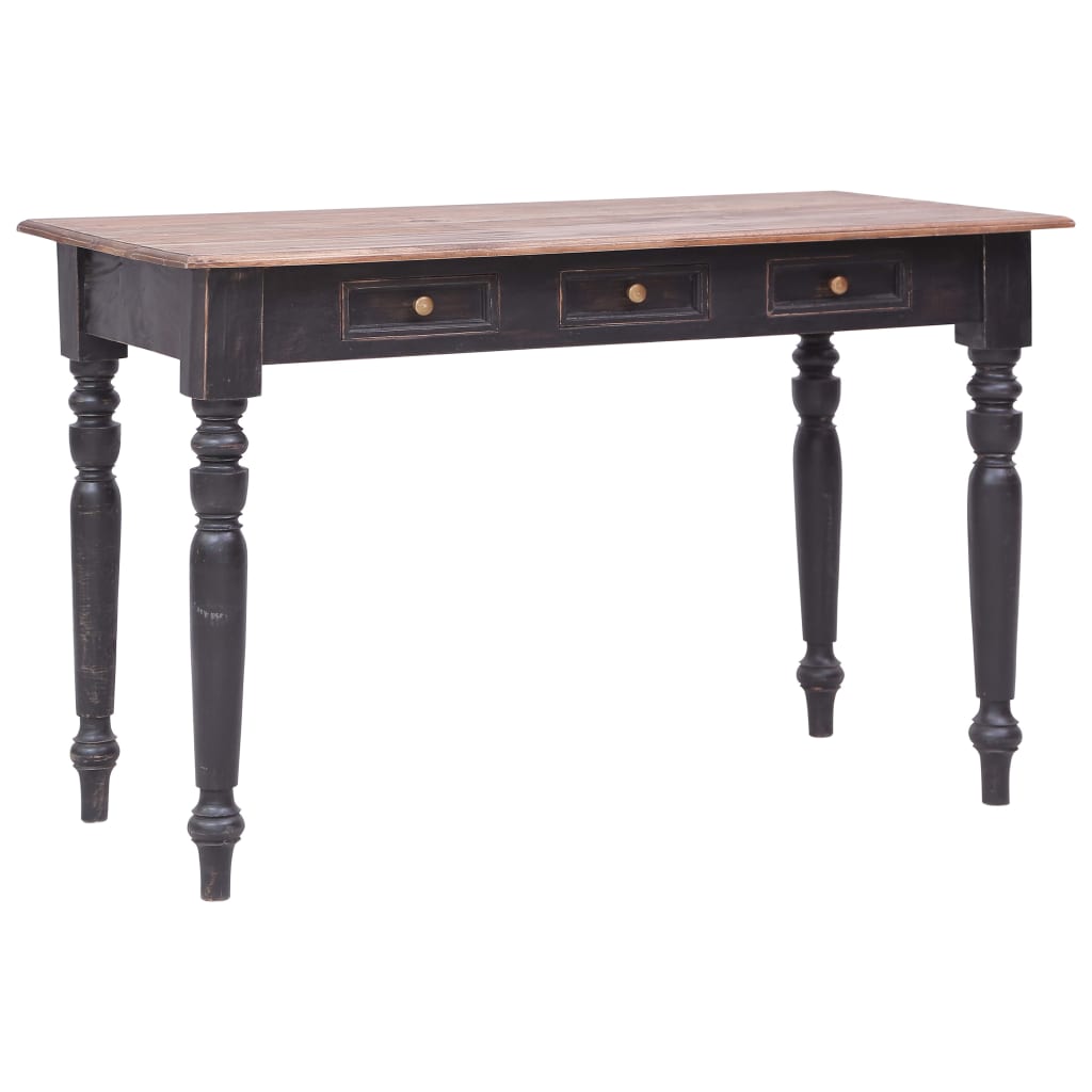 Bureau Met 3 Lades 117X57X75 Cm Massief Mahoniehout oudbruin