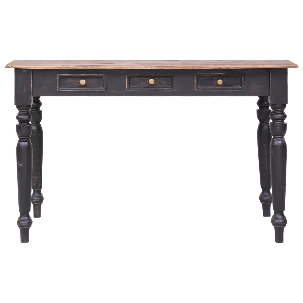 Bureau Met 3 Lades 117X57X75 Cm Massief Mahoniehout oudbruin