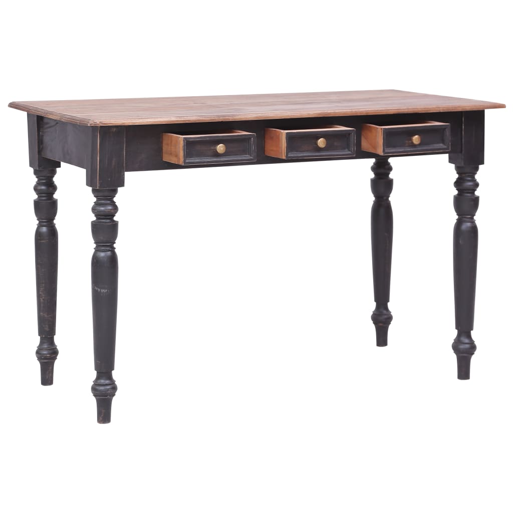 Bureau Met 3 Lades 117X57X75 Cm Massief Mahoniehout oudbruin