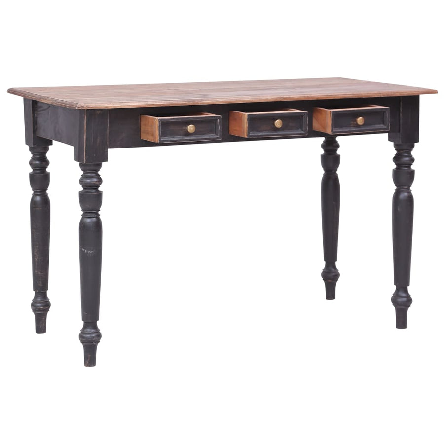Bureau Met 3 Lades 117X57X75 Cm Massief Mahoniehout oudbruin