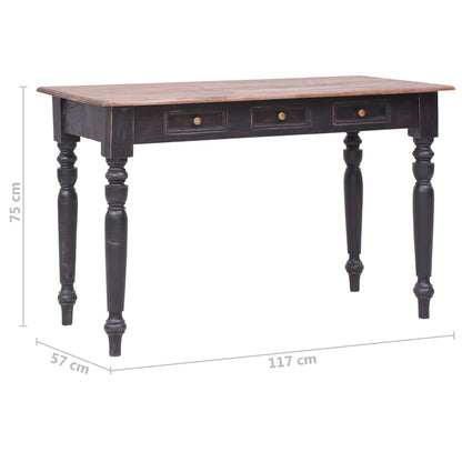 Bureau Met 3 Lades 117X57X75 Cm Massief Mahoniehout oudbruin