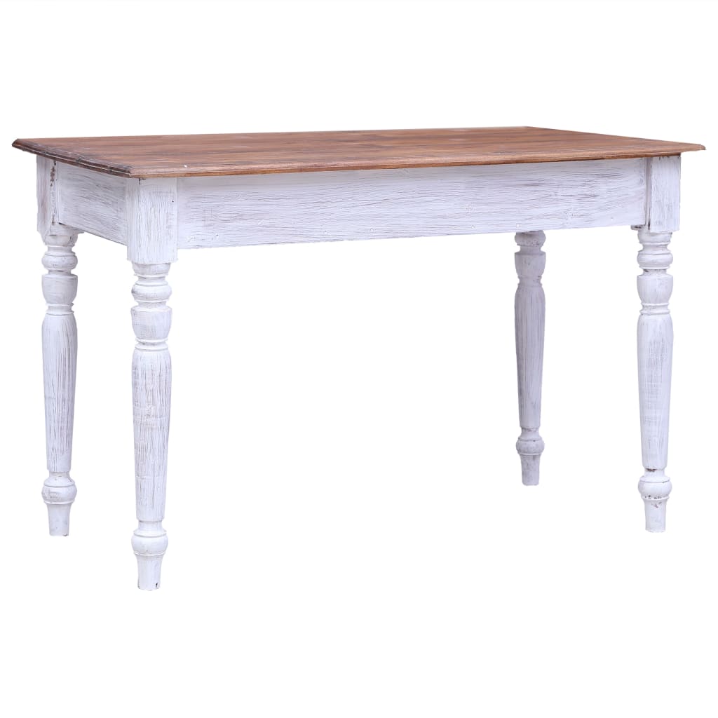 Bureau Met Lades 117X57X75 Cm Massief Gerecycled Hout Wit