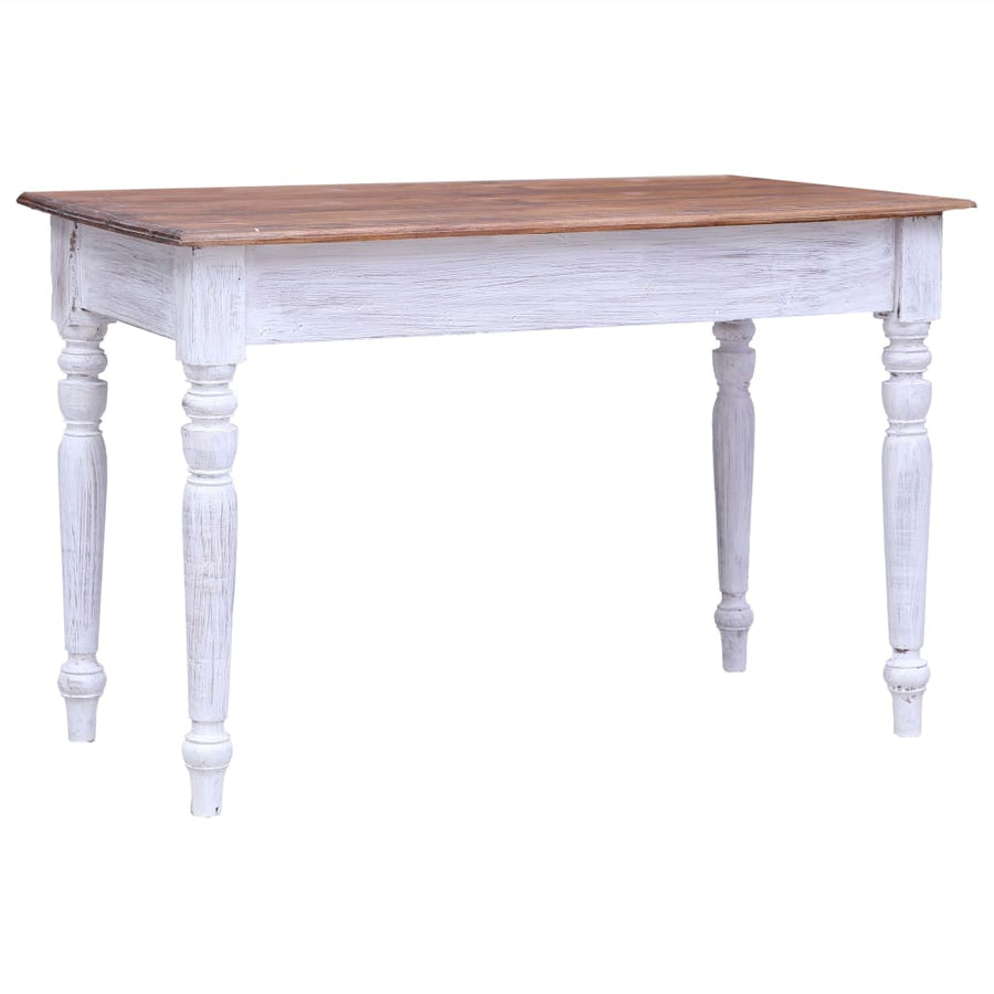 Bureau Met Lades 117X57X75 Cm Massief Gerecycled Hout Wit