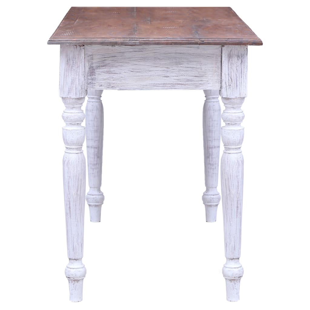 Bureau Met Lades 117X57X75 Cm Massief Gerecycled Hout Wit