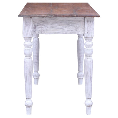 Bureau Met Lades 117X57X75 Cm Massief Gerecycled Hout Wit