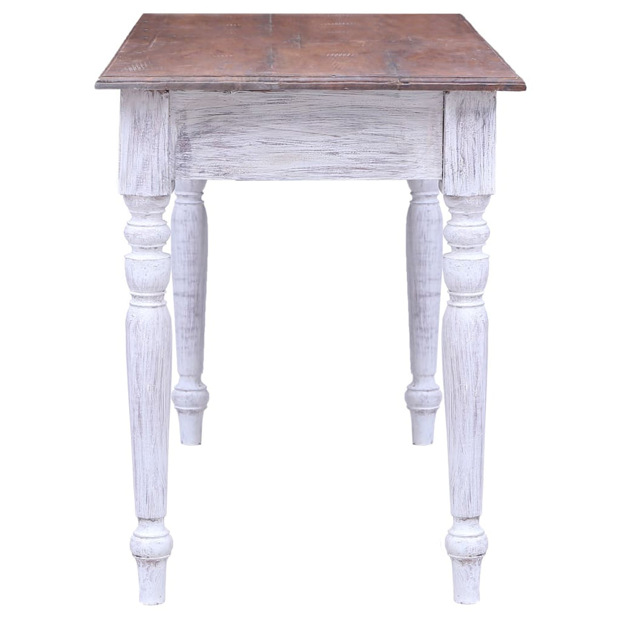 Bureau Met Lades 117X57X75 Cm Massief Gerecycled Hout Wit