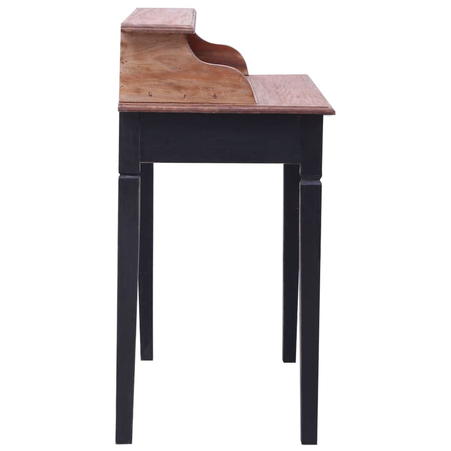 Schrijftafel Met Lades 90X50X101 Cm Massief Gerecycled Hout Zwart
