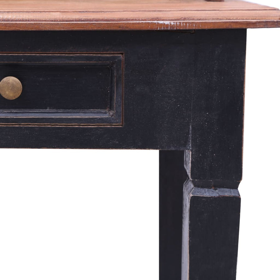 Schrijftafel Met Lades 90X50X101 Cm Massief Gerecycled Hout Zwart